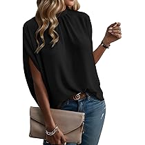 トップス ENFOLD DRAPE FLARE BLOUSE Elbow Length Ruffle Edge Neck Button Down Printed Plus Size